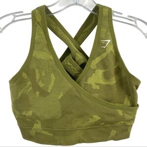 Size S Gymshark light green camo sports bra